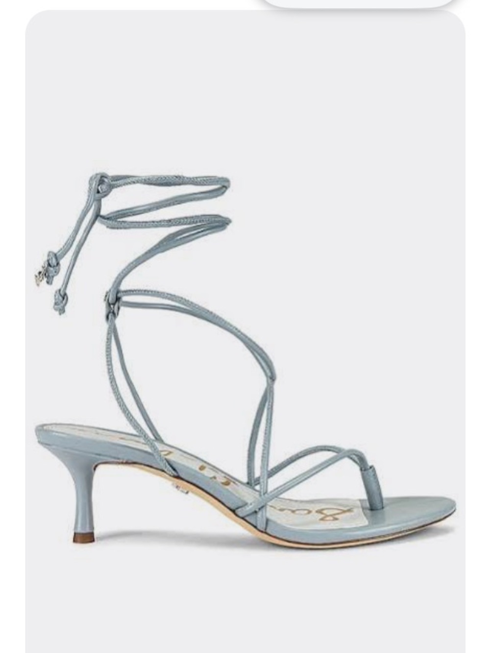 Sam Edelman Jamila Cloud Blue Strappy Lace Up Kitten Heel Sandals Revolve